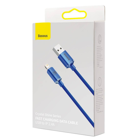 Baseus Crystal Shine Series Fast Charging Data Cable USB to iP 2.4A 1.2m Blue