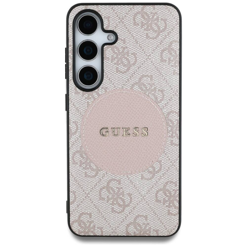 Etui Guess 4G Round Patch Classic Logo MagSafe do Samsung Galaxy S25 różowy