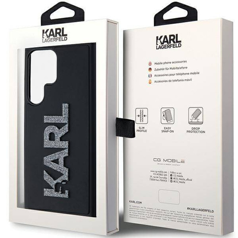 Oryginalne Etui KARL LAGERFELD hardcase 3D Rubber Glitter Logo KLHCS24S3DMBKCK do Samsung Galaxy S24 Ultra czarny