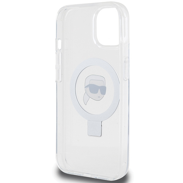 Karl Lagerfeld KLHMP15SHMRSKHH iPhone 15 6.1&quot; white/white hardcase Ring Stand Karl Head MagSafe