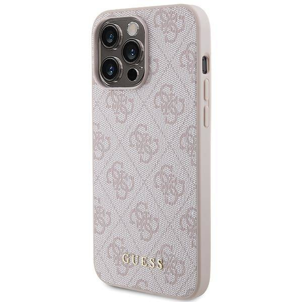 Guess 4G Metal Gold Logo Hülle für iPhone 15 Pro Max – Rosa