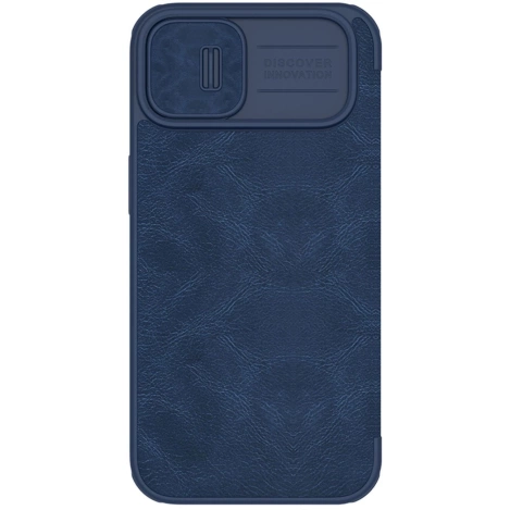 Nillkin Qin Leder Pro Hülle iPhone 14 Plus Kamerahülle Holsterhülle Klapphülle Blau