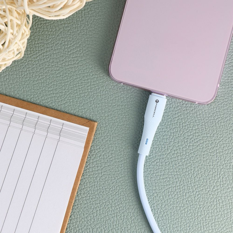 Kabel USB C do USB C Forcell F-Energy QC4.0 PD 3A 60W Silicone 1 m C344 niebieski