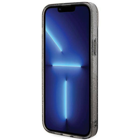 Karl Lagerfeld Karl&amp;Choupette Glitzer MagSafe Hülle für iPhone 15 – Schwarz