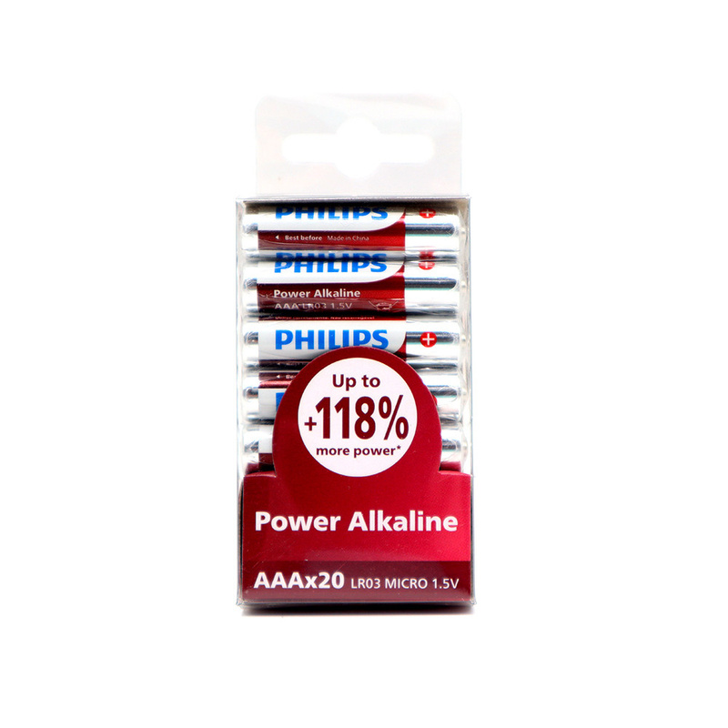 BATERIA PHILIPS AAA LR03 20SZT BATERIE POWER ALKALINE LR03P20T/10