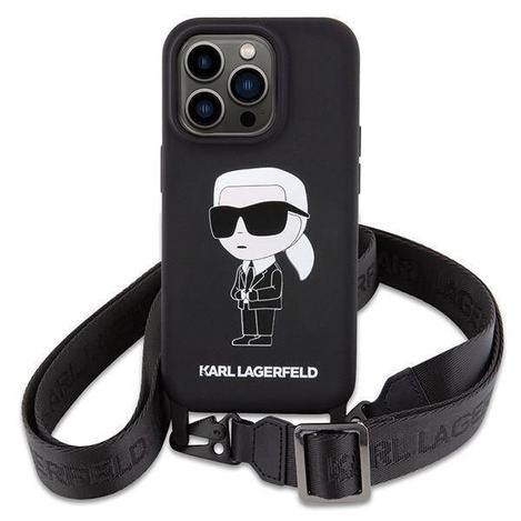 Etui Karl Lagerfeld Crossbody Silicone Ikonik do iPhone 15 Pro Max - czarne