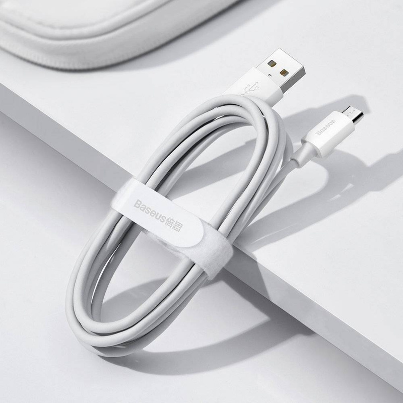 Baseus zestaw 2x kabel USB - micro USB 2,1 A 1,5m biały (TZCAMZJ-02)