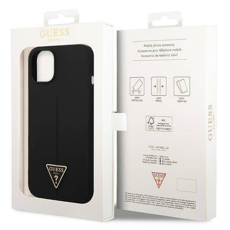 Guess Silicone Triangle Logo - Etui iPhone 14 Plus (czarny)