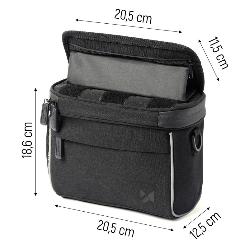 Wozinsky Fahrrad Lenkertasche Fahrrad Umhängetasche schwarz (WBHBB-01)