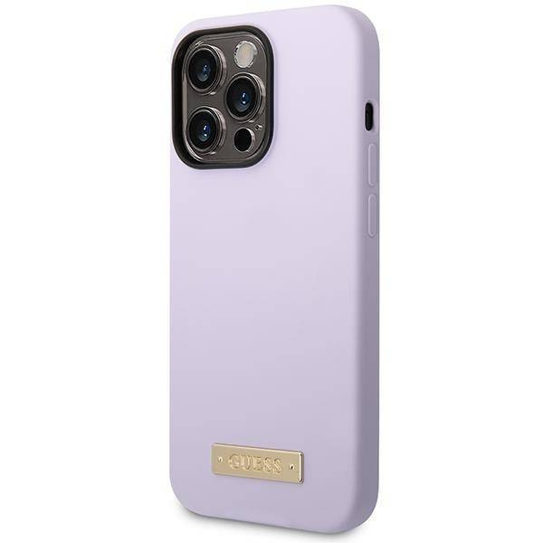 Guess GUHMP14LSBPLU iPhone 14 Pro 6,1" lila/lila Hartschale Silikon-Logoplatte MagSafe