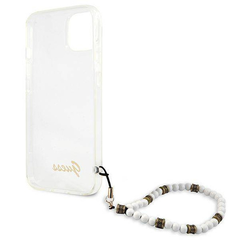 Guess nakładka do iPhone 13 Mini 5,4" GUHCP13SKPSWH przeźroczysta hard case White Pearl
