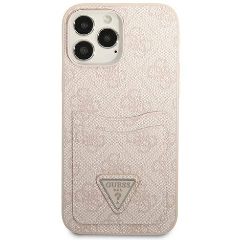 Case IPHONE 13 PRO Guess Hardcase 4G Triangle Logo Cardslot (GUHCP13LP4TPP) pink