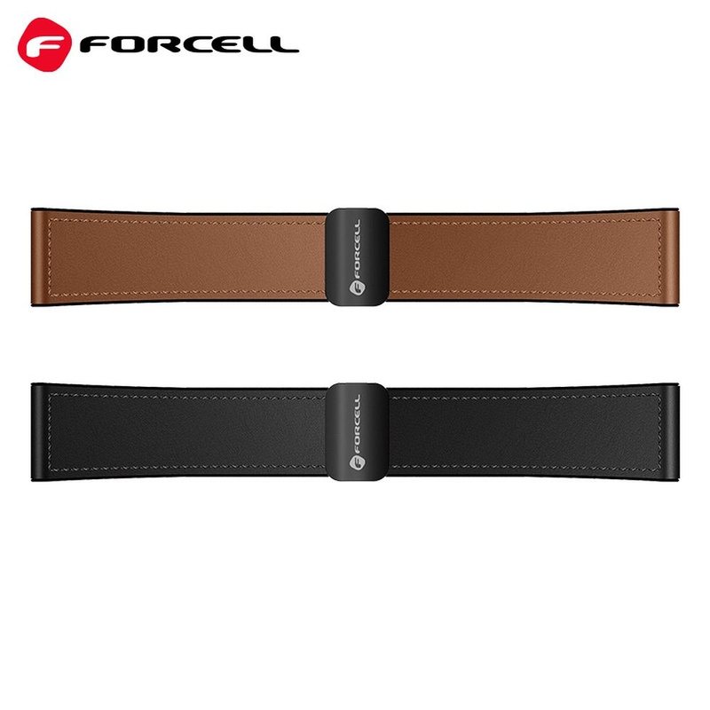 Pasek do Samsung Galaxy Watch Forcell F-Design FS20 magnetyczny skóra ekologiczna 20 mm brązowy