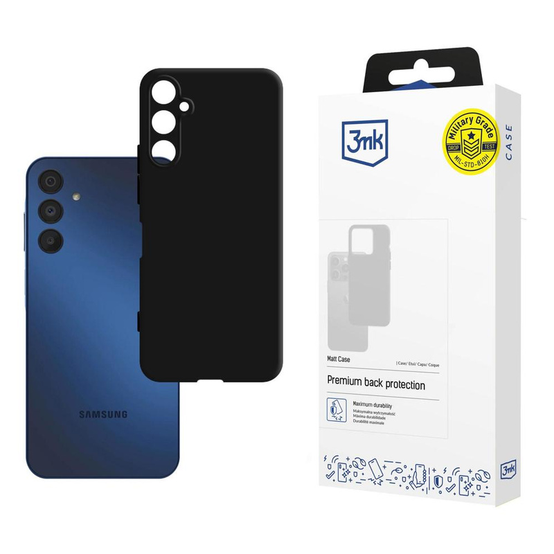 3MK Matt Case Sam A15 5G czarny/black