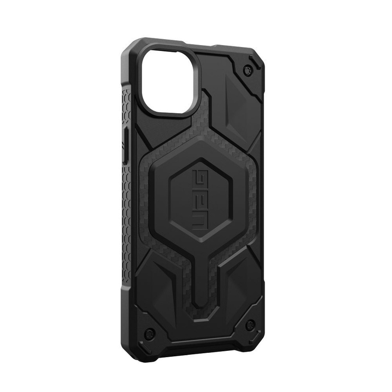 UAG Monarch Pro - Schutzhülle für iPhone 15 Plus kompatibel mit MagSafe (Kohlefaser)