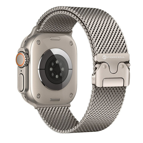 Pasek do Apple Watch Forcell F-Design FA11 zatrzask stal 42 / 44 / 45 / 49 mm srebrny