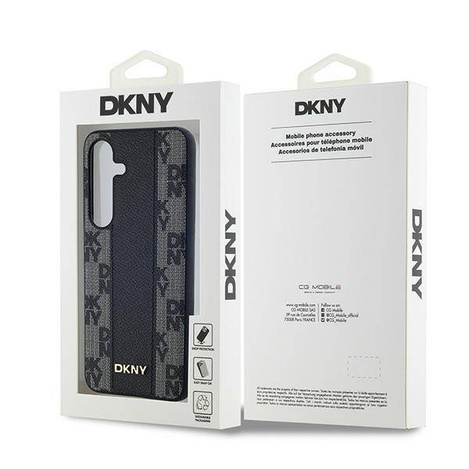 DKNY DKHMS24SPCPVSLK S24 S921 czarny/black hardcase Leather Checkered Mono Pattern MagSafe