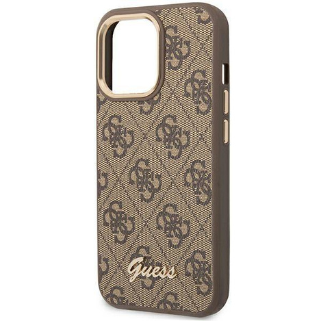 Original Case IPHONE 14 PRO Guess Hard Case 4G Vintage Gold Logo (GUHCP14LHG4SHW) brown