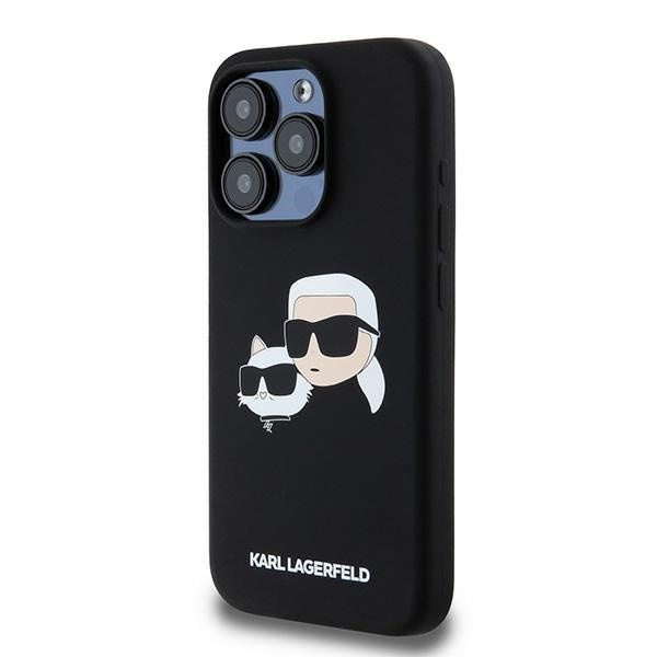 Oryginalne Etui KARL LAGERFELD Silicone Karl & Choupette MagSafe KLHMP15LSKCHPPLK do Iphone 15 Pro Czarny