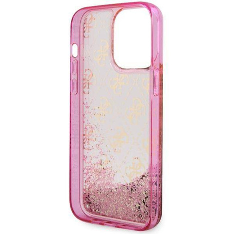 Guess, GUHCP14XLC4PSGP iPhone 14 Pro Max 6,7" rosa/rosa Hardcase Liquid Glitter 4G Transculent
