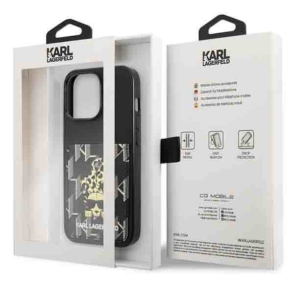 Schutzhülle IPHONE 13 PRO Karl Lagerfeld Hardcase Karlimals Cardslot (KLHCP13LCANCNK) schwarz