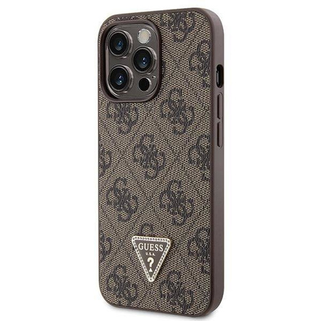 Original Handyhülle IPHONE 13 PRO Guess Hardcase Crossbody 4G Metal Logo (GUHCP13LP4TDSCPW) braun