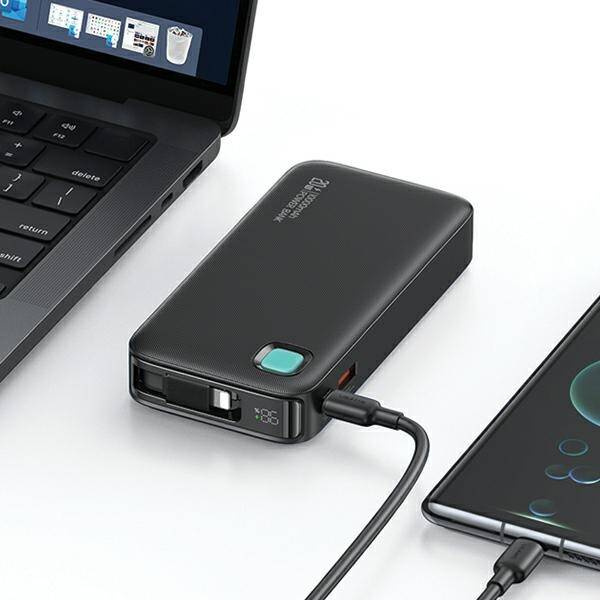 USAMS Powerbank with retractable cable Retractable Lightning 10000 mAh PD 20W Fast Charge XY Series purple/purple 10KCD22503 (US-CD225)
