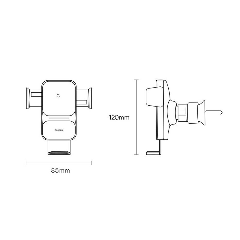 Baseus Wisdom Induktionsladegerät Autotelefonhalter für Haftnotizen schwarz (CGZX000001)