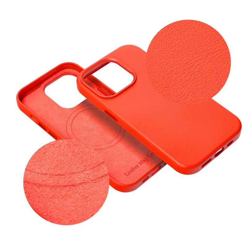 Futerał LEATHER MAG COVER kompatybilny z MagSafe do SAMSUNG S25 PLUS czerwony