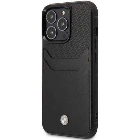 Original Case IPHONE 14 PRO MAX BMW Leather Card Slot (BMHCP14X22RSEPK) black