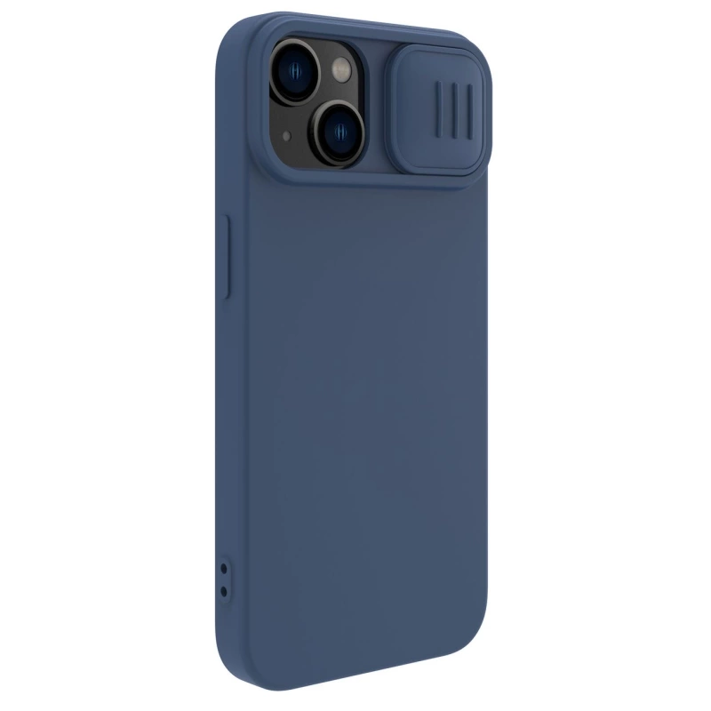 Nillkin CamShield Silky Silikonhülle iPhone 14 Plus Hülle mit Kameraschutz Blau