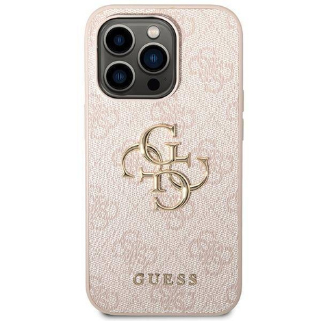 Guess 4G Big Metal Logo Hülle für iPhone 15 Pro – Rosa