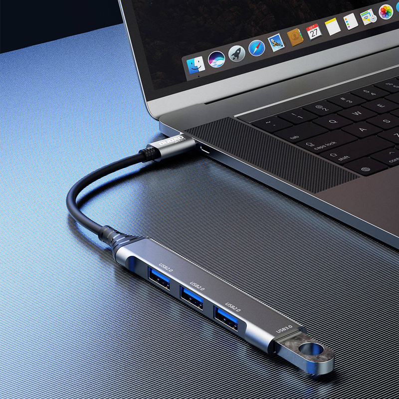 Dudao HUB 4in1 USB-C - 4x USB-A (3 x USB2.0 / USB3.0) 6,3cm schwarz (A16T)
