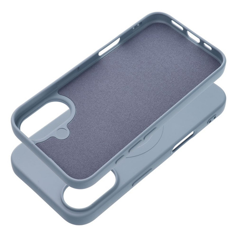 Futerał SILICONE MAG COVER (big hole) kompatybilny z MagSafe do IPHONE 16 jasny niebieski