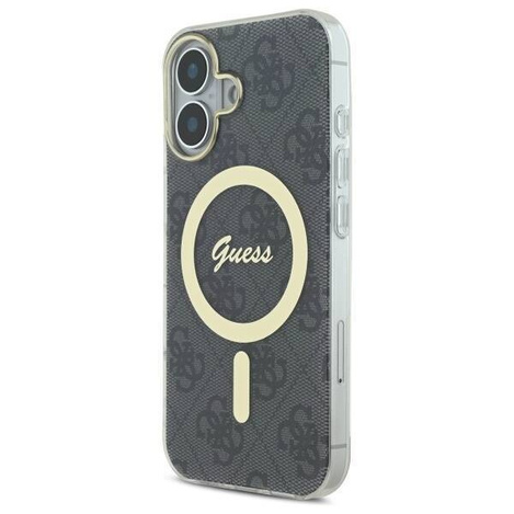 Oryginalne Etui IPHONE 16 PLUS Guess Hardcase IML 4G MagSafe (GUHMP16MH4STK) czarne