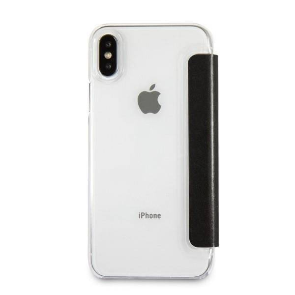 Original Handyhülle IPHONE X / XS Karl Lagerfeld Bookcase Signature Glitter schwarz