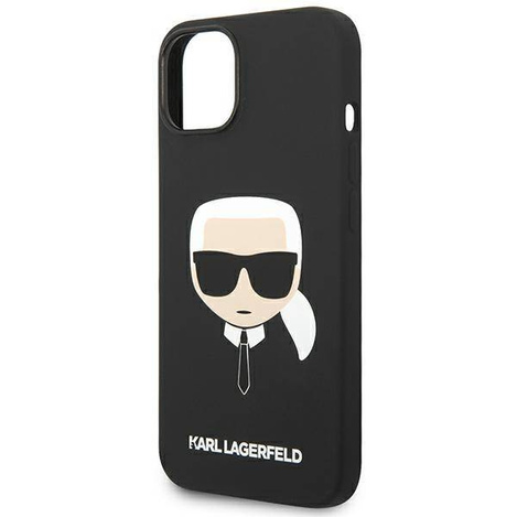 Original Handyhülle IPHONE 14 PLUS Karl Lagerfeld Harcase Silicone Karl's Head schwarz