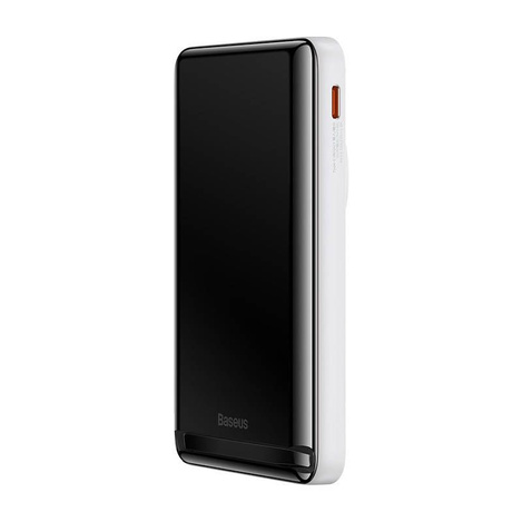 Baseus Magnetic Bracket Powerbank mit MagSafe Wireless Charging 10000mAh 20W Overseas Edition weiß (PPCX000202) + USB Type C Baseus Xiaobai Series 60W 0.5m