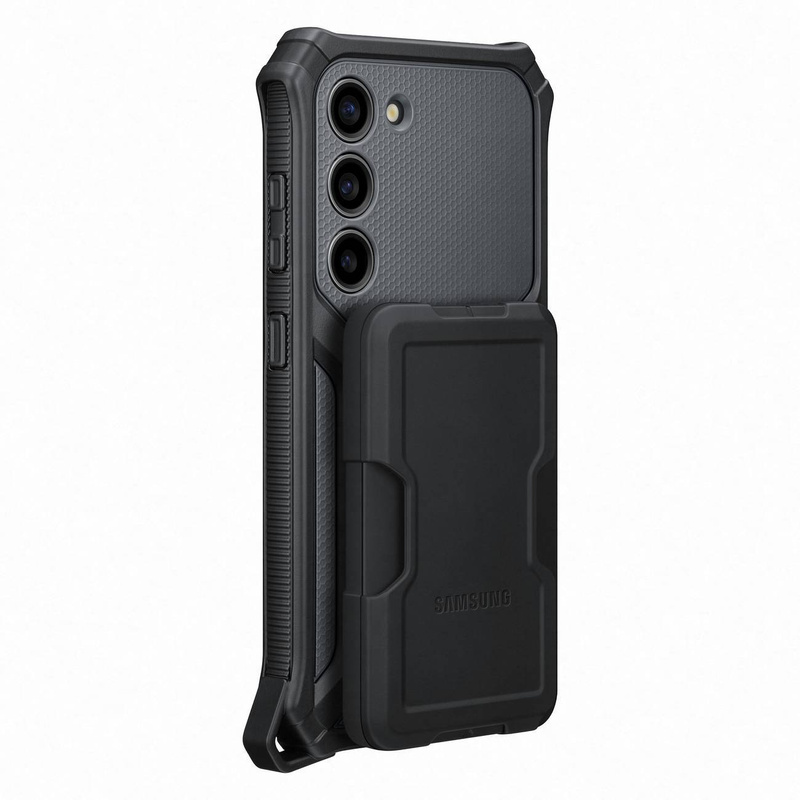 Samsung Rugged Gadget Case für Samsung Galaxy S23 Rugged Cover Ring Holder Stand grau (EF-RS911CBEGWW)