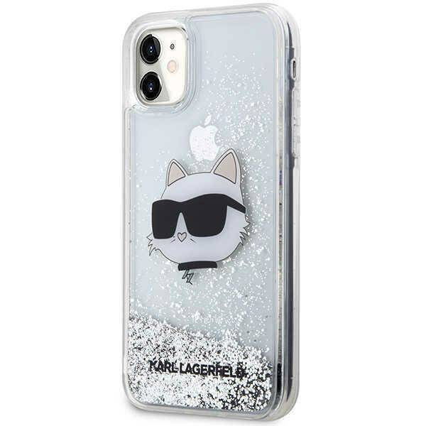 Karl Lagerfeld KLHCN61LNCHCS iPhone 11/ XR Silber/Silber Hardcase Glitter Choupette Head