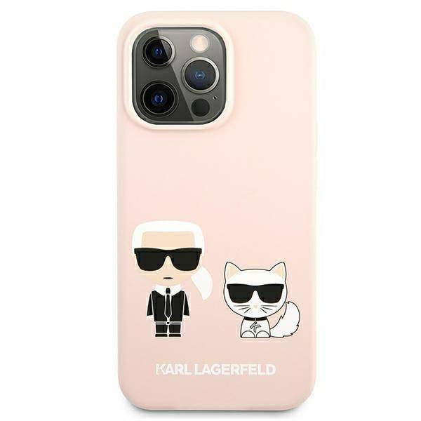 Karl Lagerfeld KLHMP13LSSKCI iPhone 13 Pro / 13 6,1&quot; Hardcase hellrosa / hellrosa Silikon Ikonik Karl &amp; Choupette Magsafe