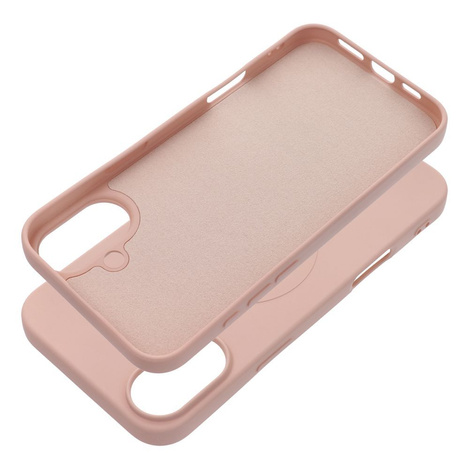 Futerał SILICONE MAG COVER (big hole) kompatybilny z MagSafe do IPHONE 16 Plus różowy