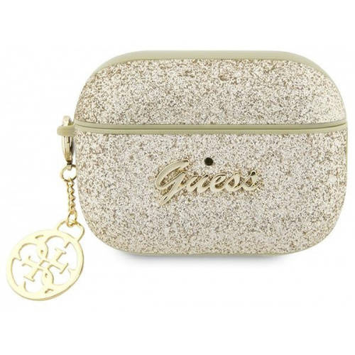Guess GUAP2GLGSHD AirPods Pro 2 cover złoty/gold Glitter Flake 4G Charm