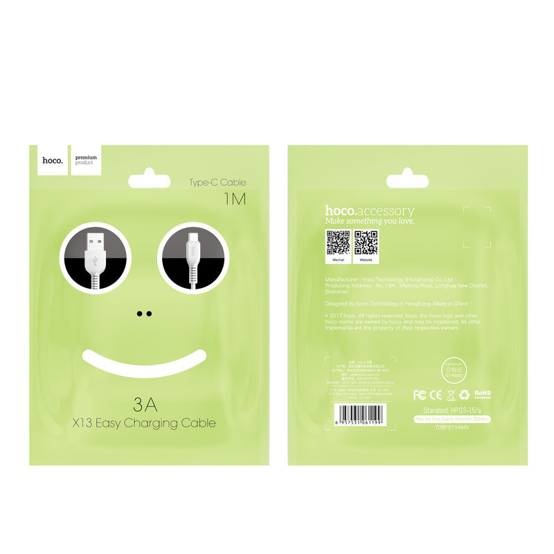 HOCO kabel USB do Type C EASY X13 1 metr czarny