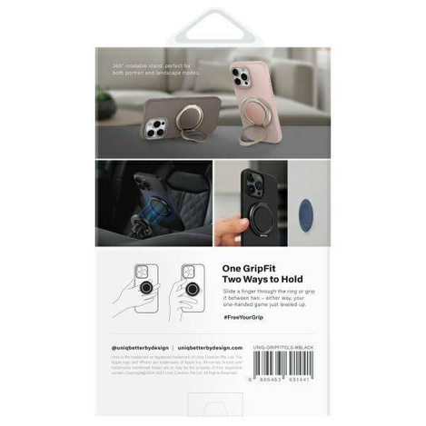 UNIQ Gripfit 360 Magnetic                 Mount&Kickstand Uchwyt Magnetyczny czarny/midnight black