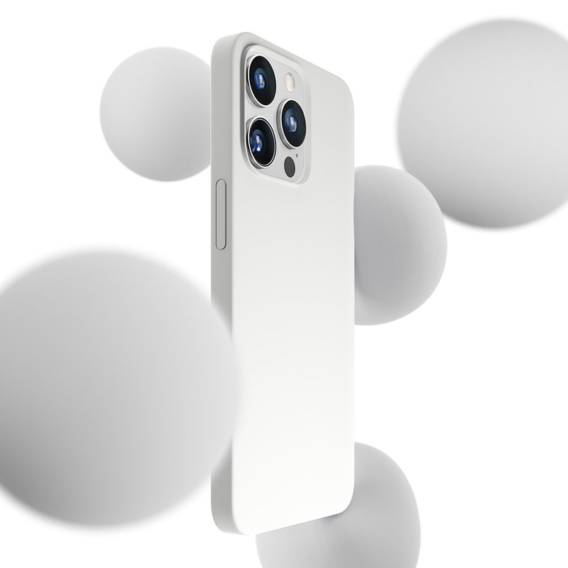 Apple iPhone 15 Pro Max – 3mk Hardy Silikon MagCase Silber-Weiß