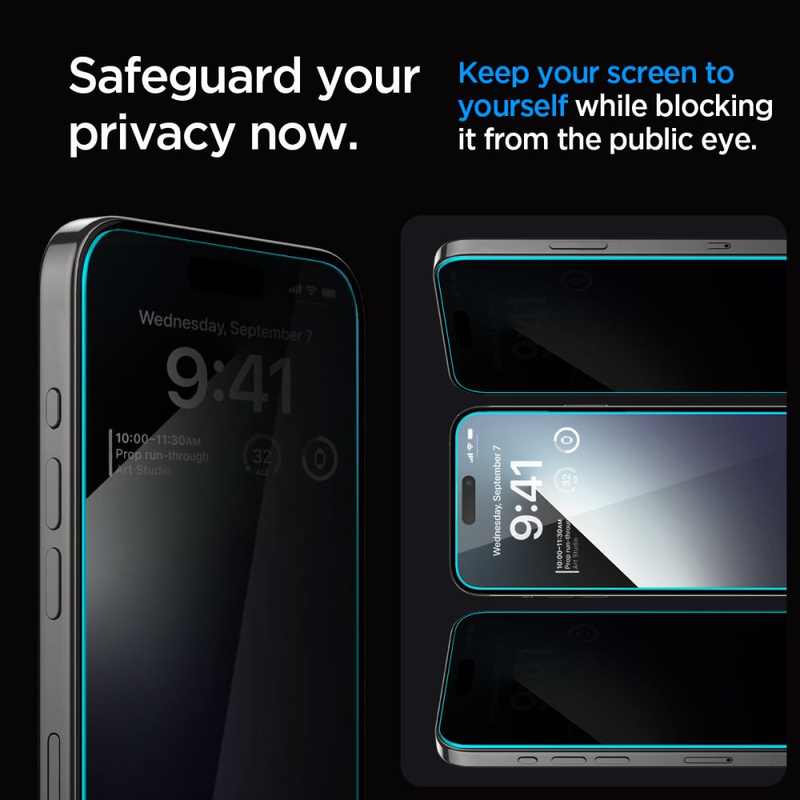 SZKŁO HARTOWANE SPIGEN GLAS.TR ”EZ FIT” IPHONE 15 PRIVACY