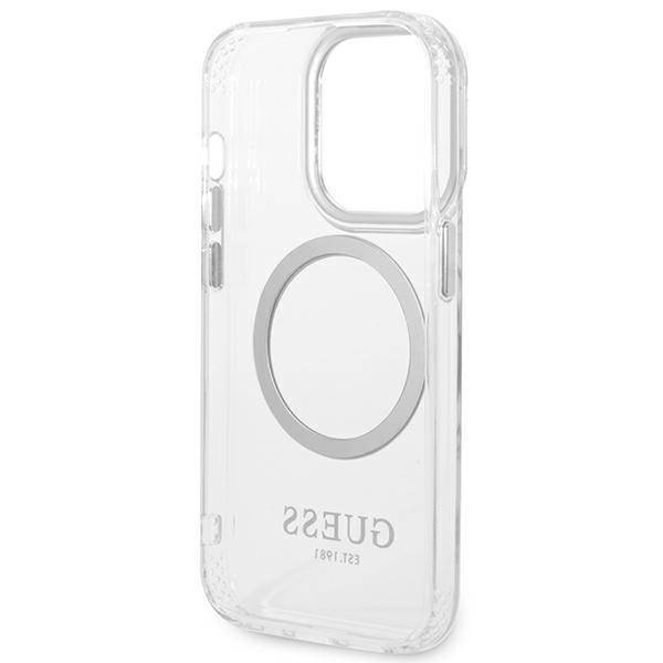 Guess Metal Outline MagSafe - Etui iPhone 14 Pro (przezroczysty)