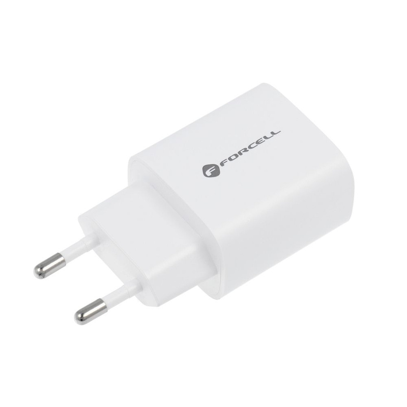 Forcell Ładowarka Sieciowa - 3A 30W z dwoma portami: USB typ C i USB A z ładowaniem PD i QC 4.0