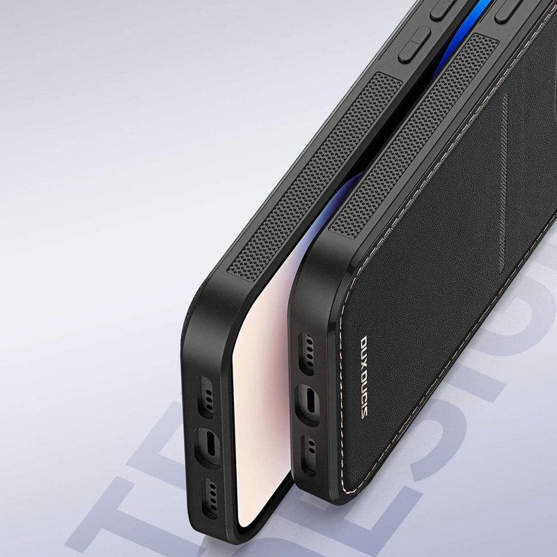 3-in-1-Hülle für iPhone 14 Pro mit MagSafe Wallet RFID-blockierender Ständer Dux Ducis Rafi Mag – Schwarz